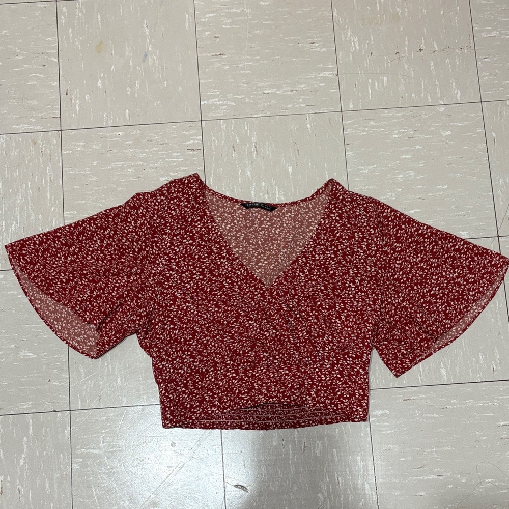 SHEIN Red Floral Blouse